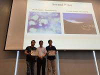 Mr. Huang Bosheng (left) and Mr. Tu Longlong (right), the Second Prize winners receive the certificates from Prof. Woody Chan.